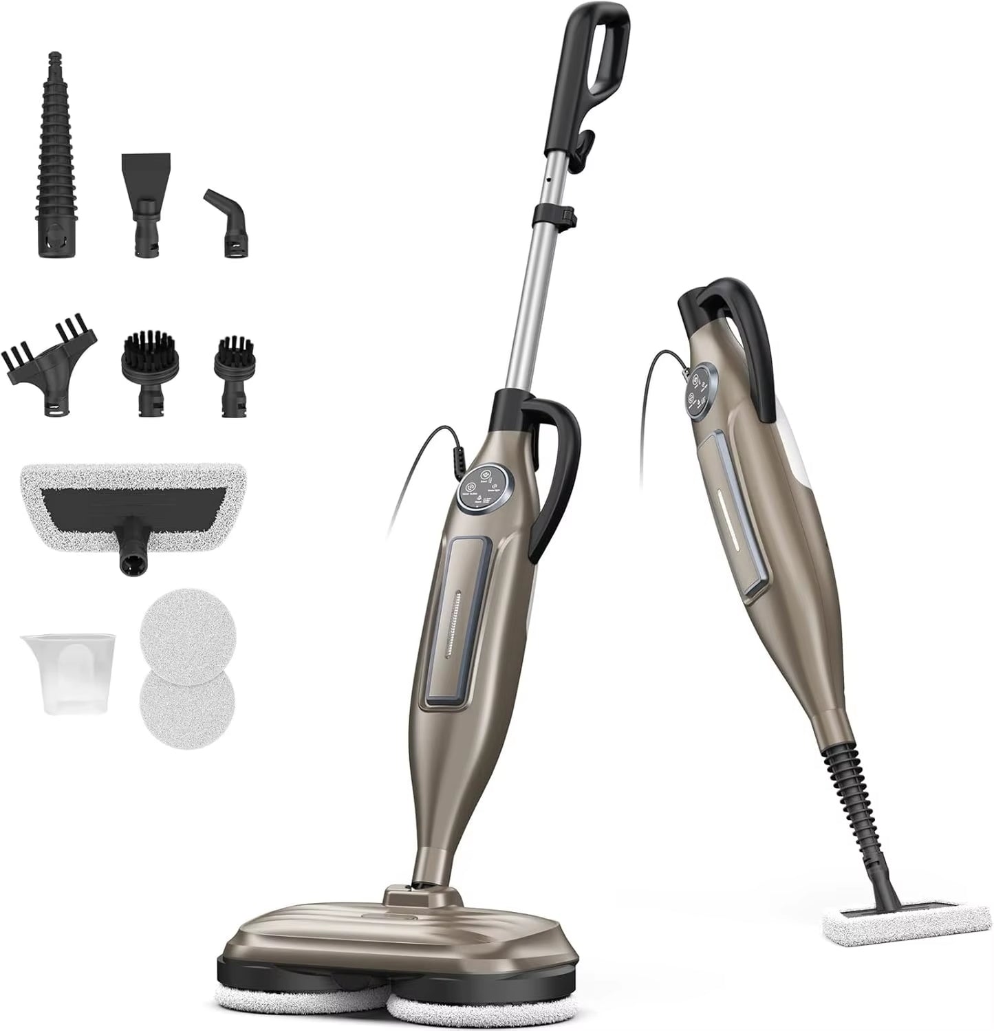 Revolutionary 10-in-1 Steam Mop Cleaner with Rotating Mop Pad - 1300W Powerful Floor Steamer for Effortless Home Cleaning