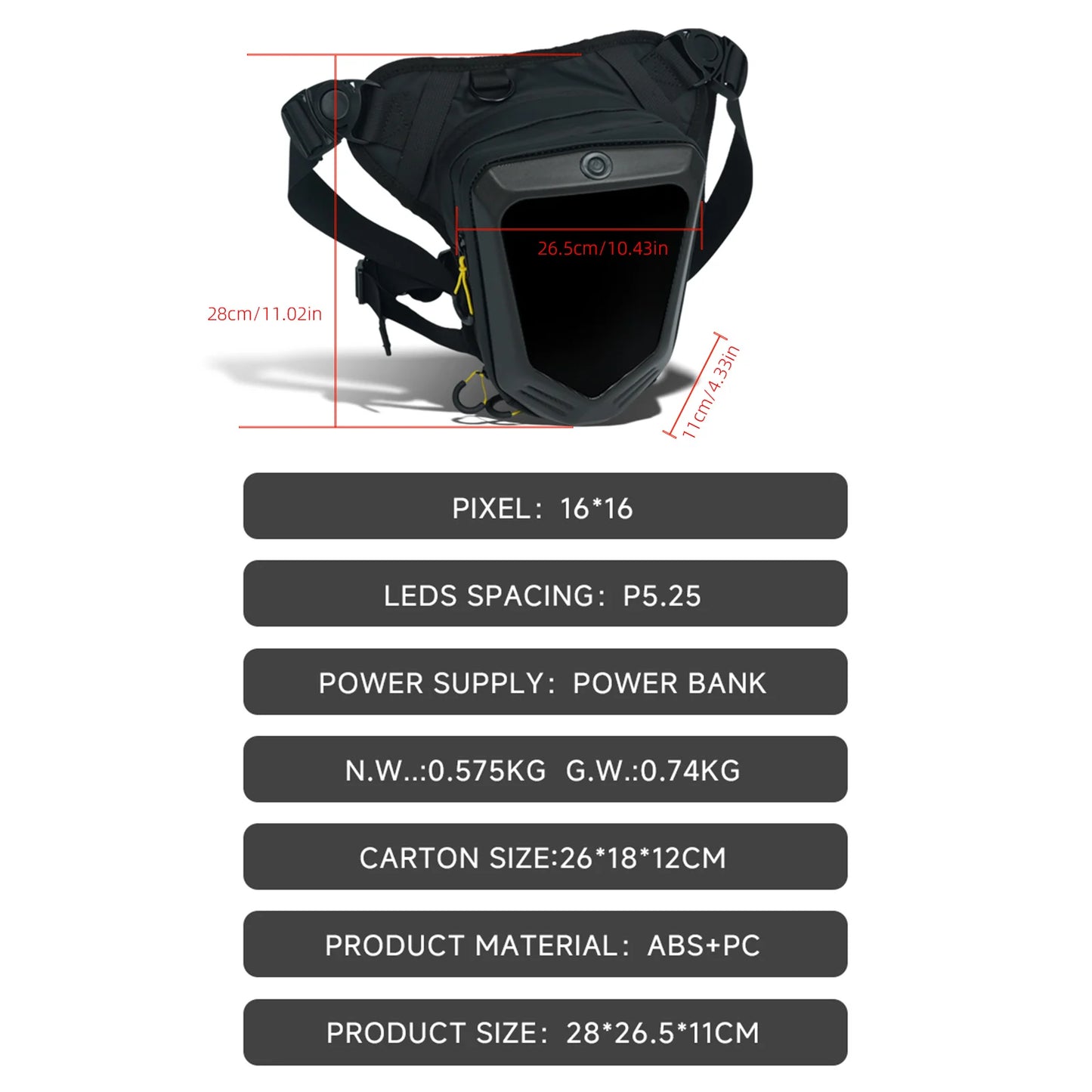 Revolutionary Motorcycle Bicycle Leg Bag with LED Smart APP Display - Your Ultimate Outdoor Companion!