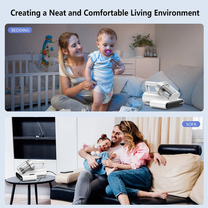 Powerful 16Kpa Handheld Mattress Vacuum Cleaner with UV Light for Ultimate Deep Cleaning of Beds and Sofas