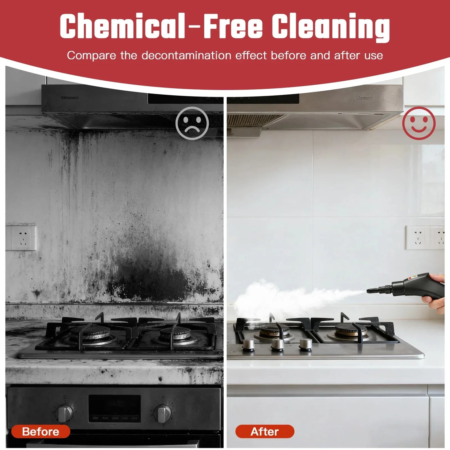 Powerful 2500W High-Temperature Handheld Steam Cleaner - Fast Heating, Multiple Accessories, Perfect for All Surfaces!