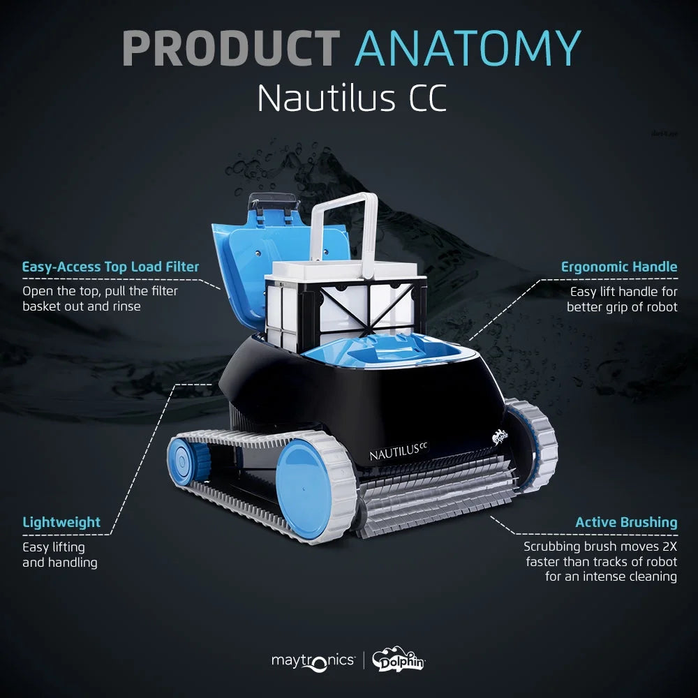 Revolutionize Your Pool Cleaning with the Nautilus CC Robotic Vacuum Cleaner – Effortless Maintenance for Above and In-Ground Pools up to 33 FT!