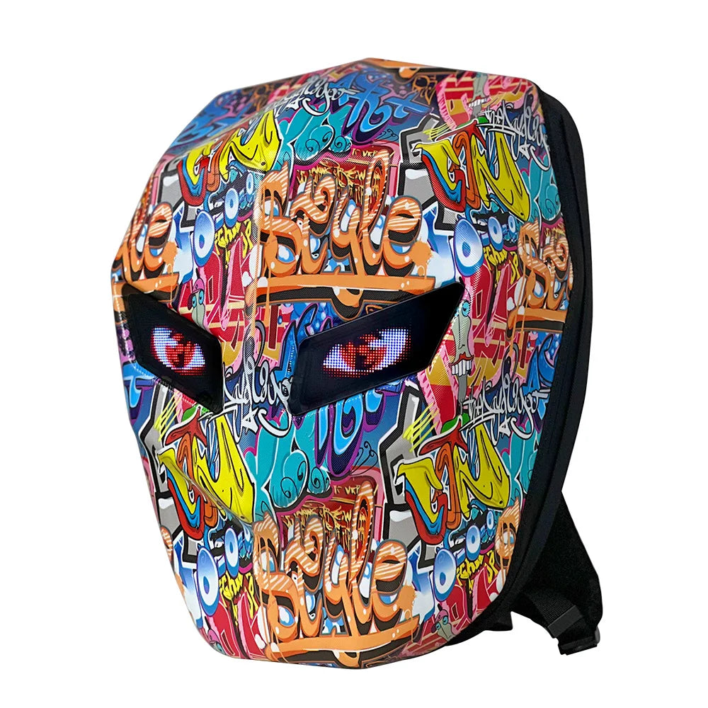 Revolutionary Motorcycle Duffel Bag: Bluetooth-Controlled LED Luminous Backpack for Full Helmet Riders