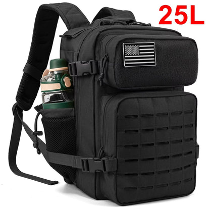 Versatile 25L/45L Tactical Backpacks for Men and Women - Perfect for Outdoor Adventures and School with Convenient Water Bottle Holder