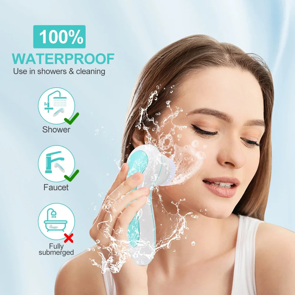 Revitalize Your Skin with Our Electric Facial Cleansing Brush - 4 Brush Heads & 2 Speeds for Ultimate Cleansing