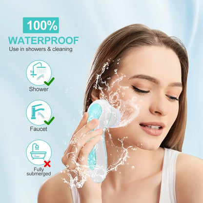 Revitalize Your Skin with Our Electric Facial Cleansing Brush - 4 Brush Heads & 2 Speeds for Ultimate Cleansing