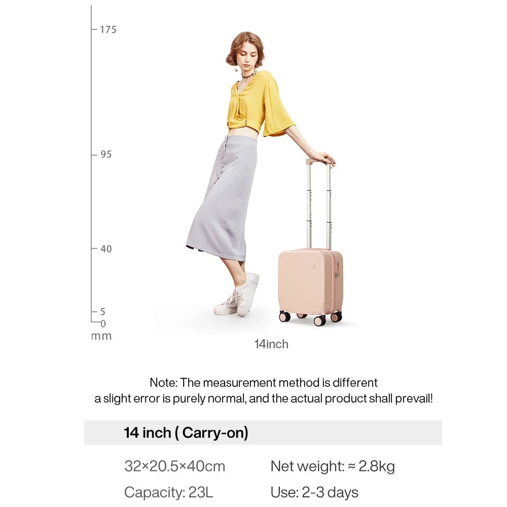 Lightweight 14 Inch Underseat Carry-On Luggage with TSA Lock - Perfect Mini Suitcase for Kids and Travel Enthusiasts!