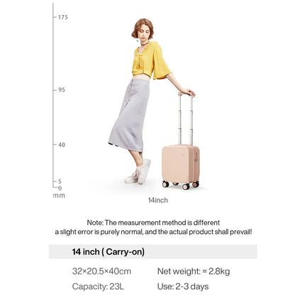 Lightweight 14 Inch Underseat Carry-On Luggage with TSA Lock - Perfect Mini Suitcase for Kids and Travel Enthusiasts!