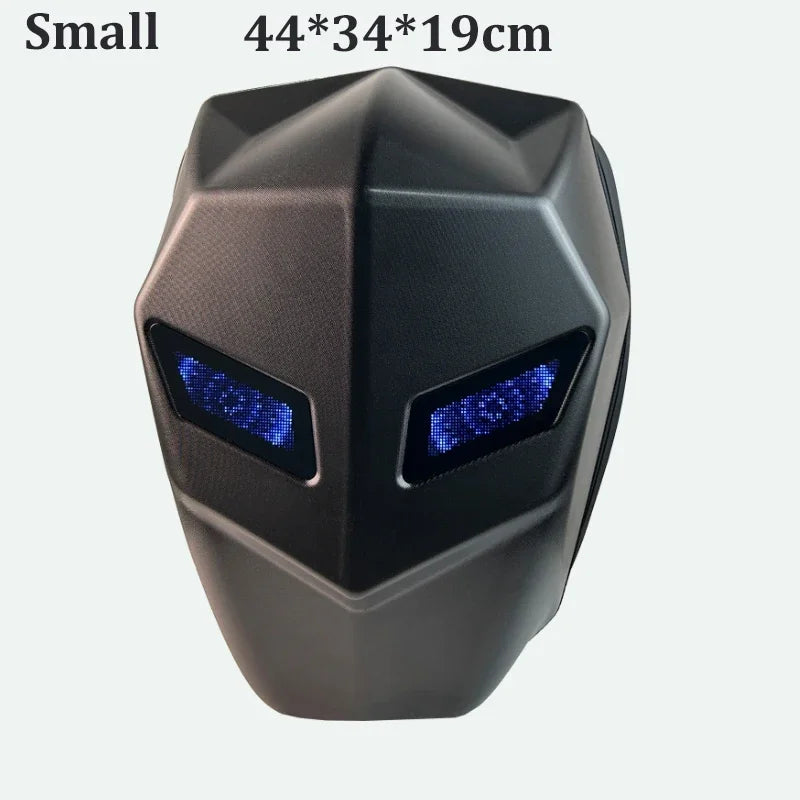 Stylish LED Hard Shell Backpack for Men and Women - Perfect for Motorcycle Riding, Business Travel, and Hiking with Laptop Compartment
