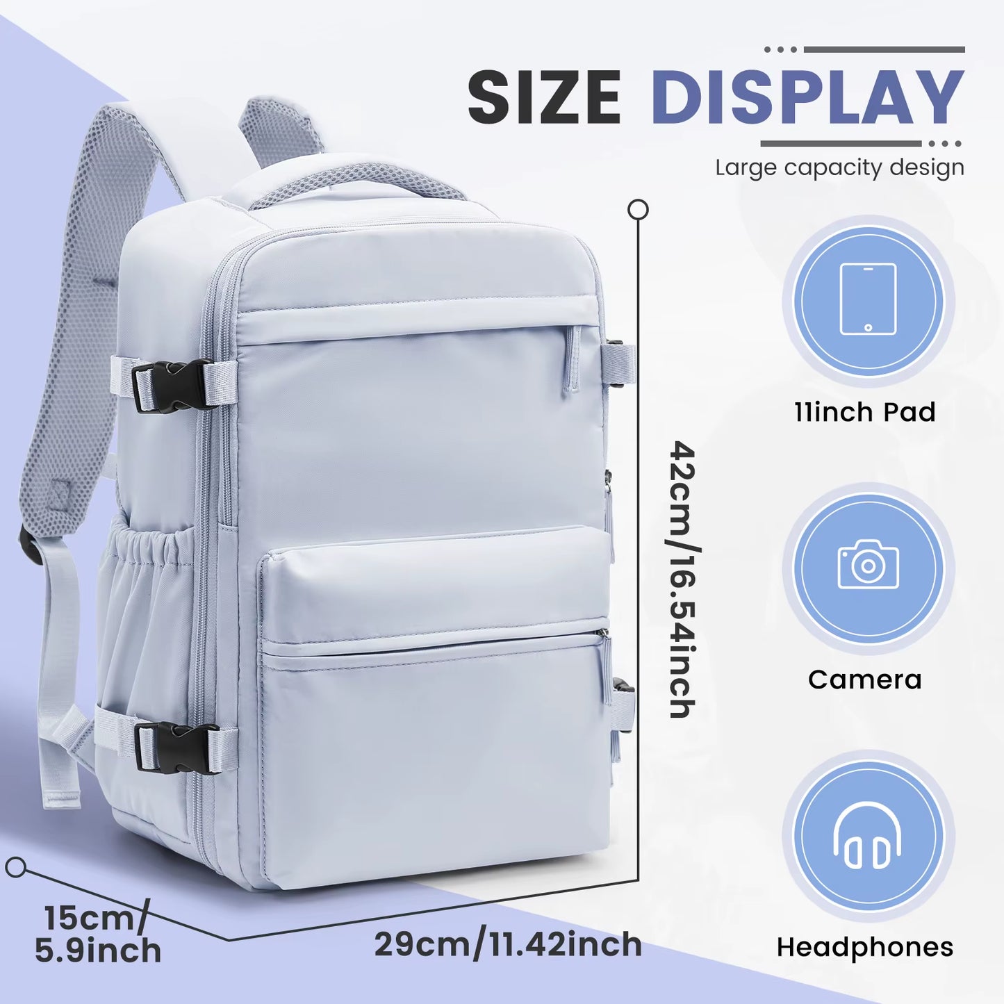 Ryanair 40X30X20 Ultra Lightweight Cabin Bag - Versatile Air Vacuum Compression Backpack for Men & Women with Laptop Storage