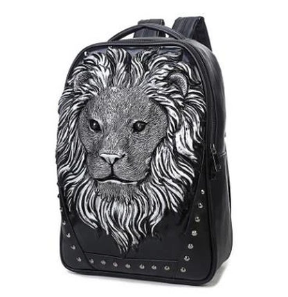 Stylish 3D Lion Print Backpack for Men and Women - Perfect for School, Travel, and Everyday Use!