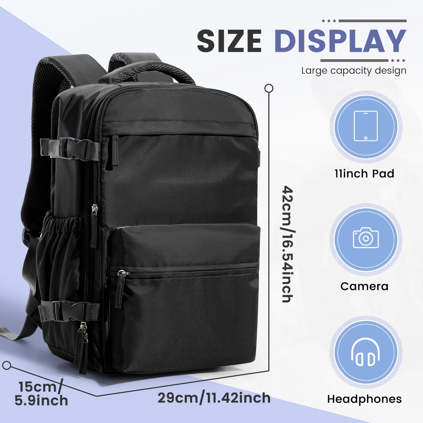 Ryanair 40X30X20 Ultra Lightweight Cabin Bag - Versatile Air Vacuum Compression Backpack for Men & Women with Laptop Storage