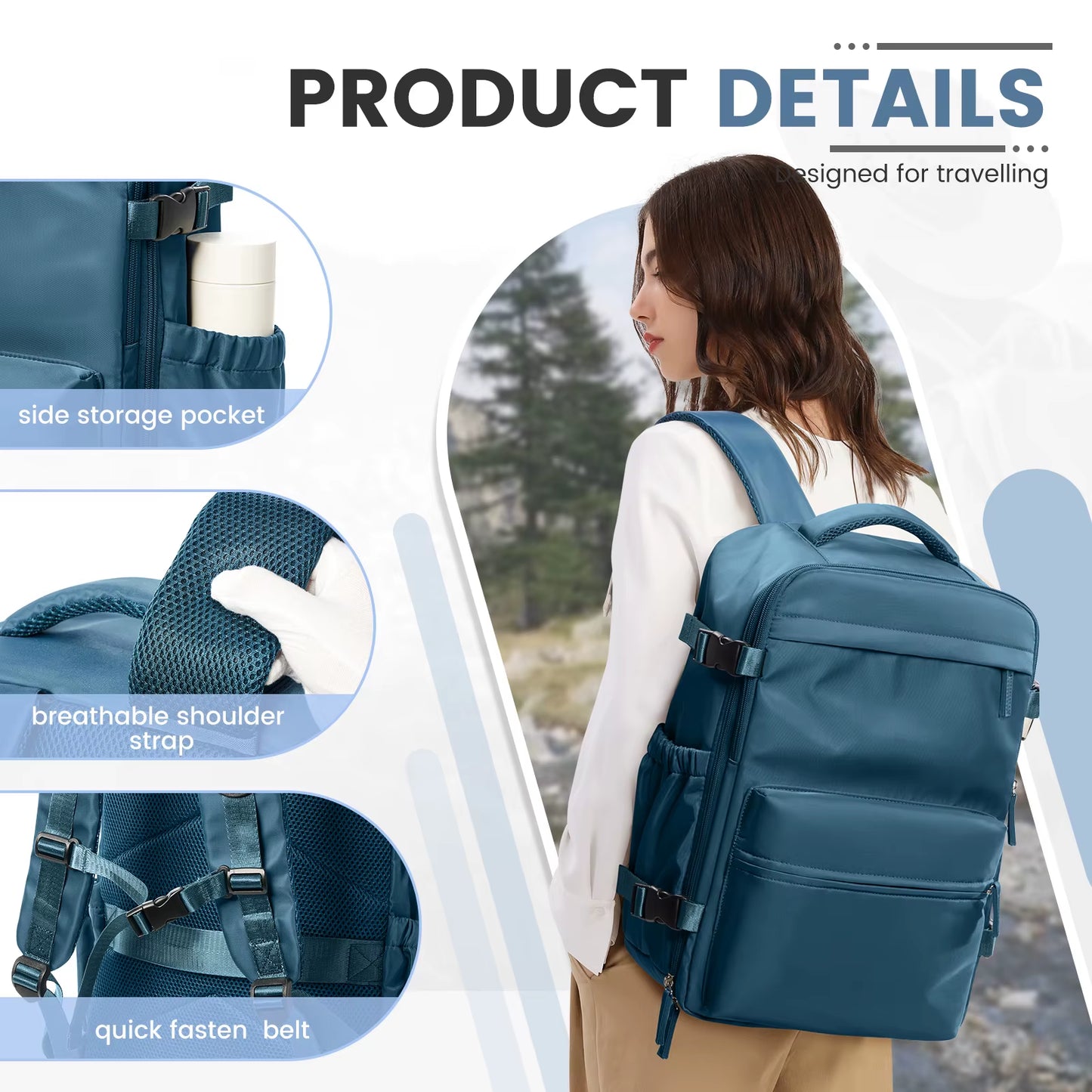 Ryanair 40X30X20 Ultra Lightweight Cabin Bag - Versatile Air Vacuum Compression Backpack for Men & Women with Laptop Storage