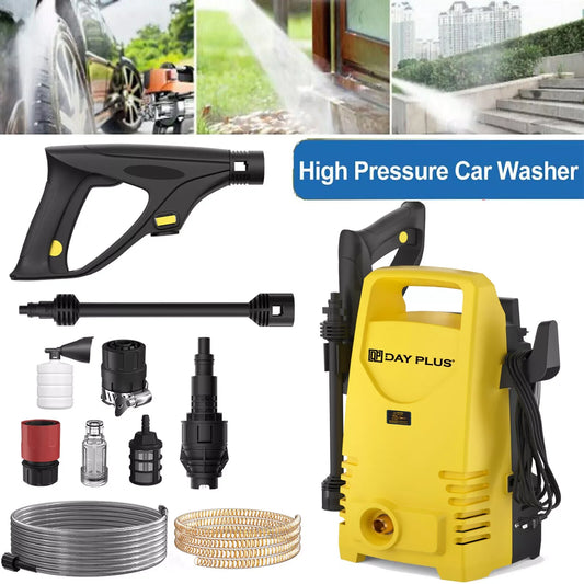 Powerful 1600W Electric High Pressure Washer - 120Bar, 380L/H with Adjustable Lance and 7M Hose for Ultimate Cleaning of Cars, Gardens, and Terraces
