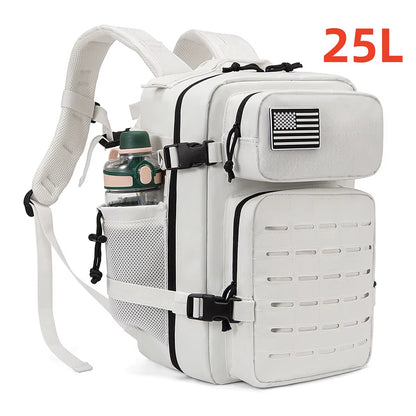 Versatile 25L/45L Tactical Backpacks for Men and Women - Perfect for Outdoor Adventures and School with Convenient Water Bottle Holder