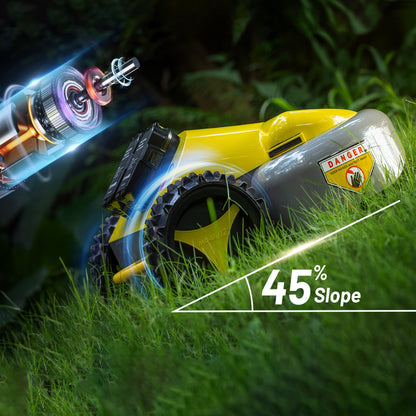 Experience Effortless Lawn Care with the A106-RC Self-Propelled Cordless Lawn Mower - Remote Control, All-Wheel Drive, and 60-Minute Runtime!