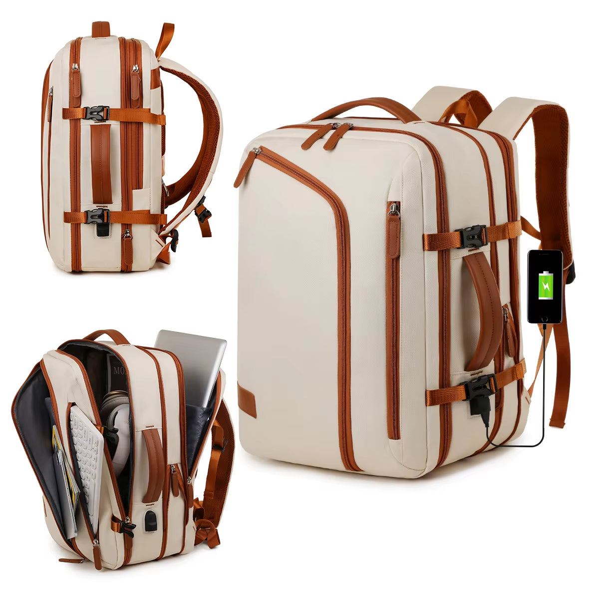 Versatile Unisex Backpack for Business, Travel, and School - Spacious 20-35L Lightweight Design