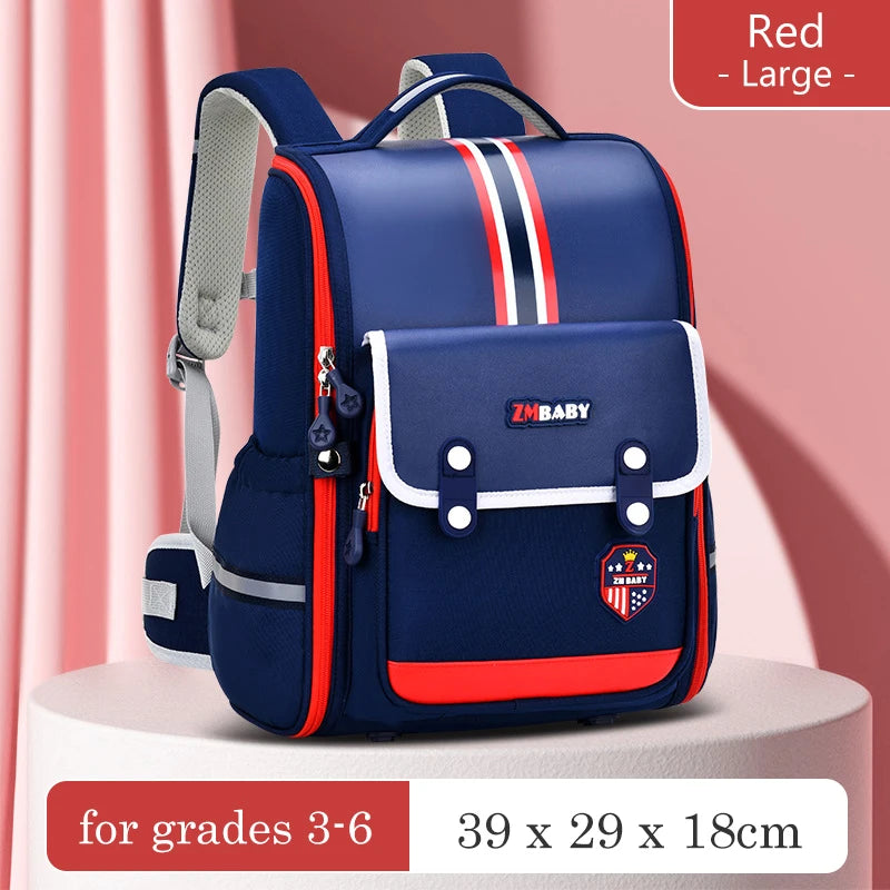 Stylish British-Inspired Lightweight Backpack for Boys and Girls - Perfect for Primary School with Spine Protection Features