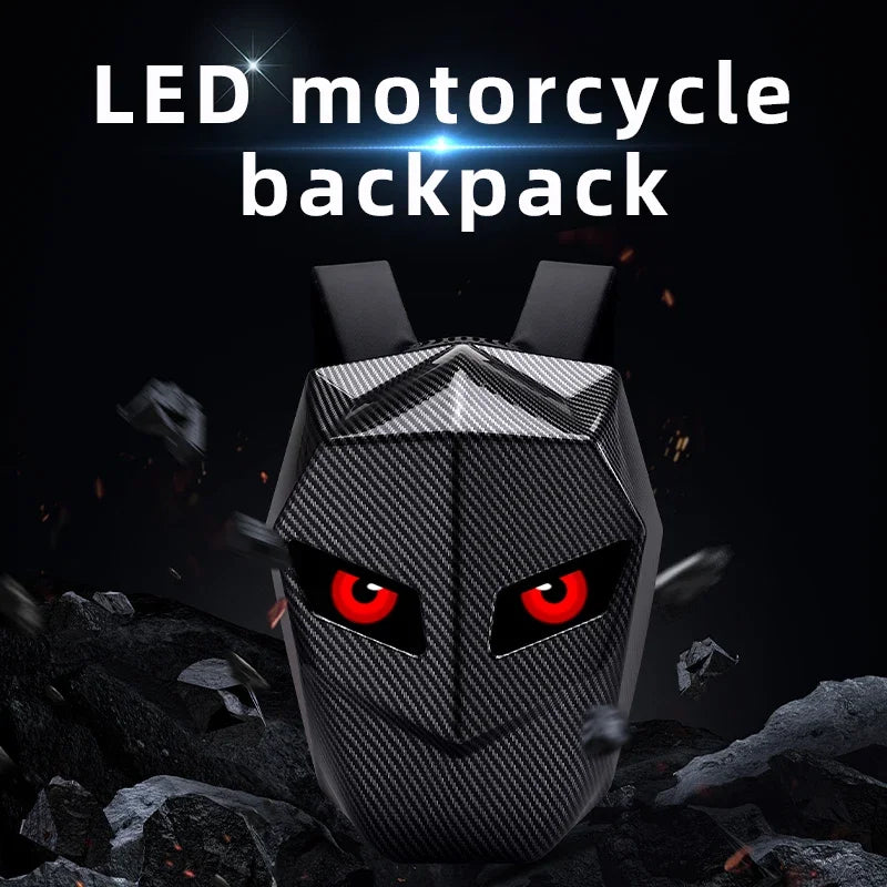 Stylish LED Hard Shell Backpack for Men and Women - Perfect for Motorcycle Riding, Business Travel, and Hiking with Laptop Compartment