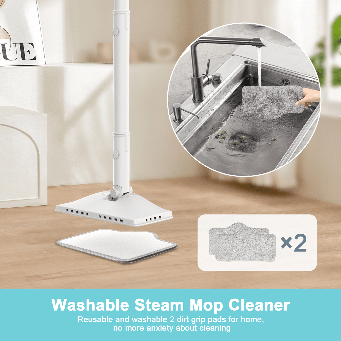 Effortless Cleaning with the ONSON 6-in-1 Detachable Handheld Steam Mop – Perfect for Hard Floors and Carpets!