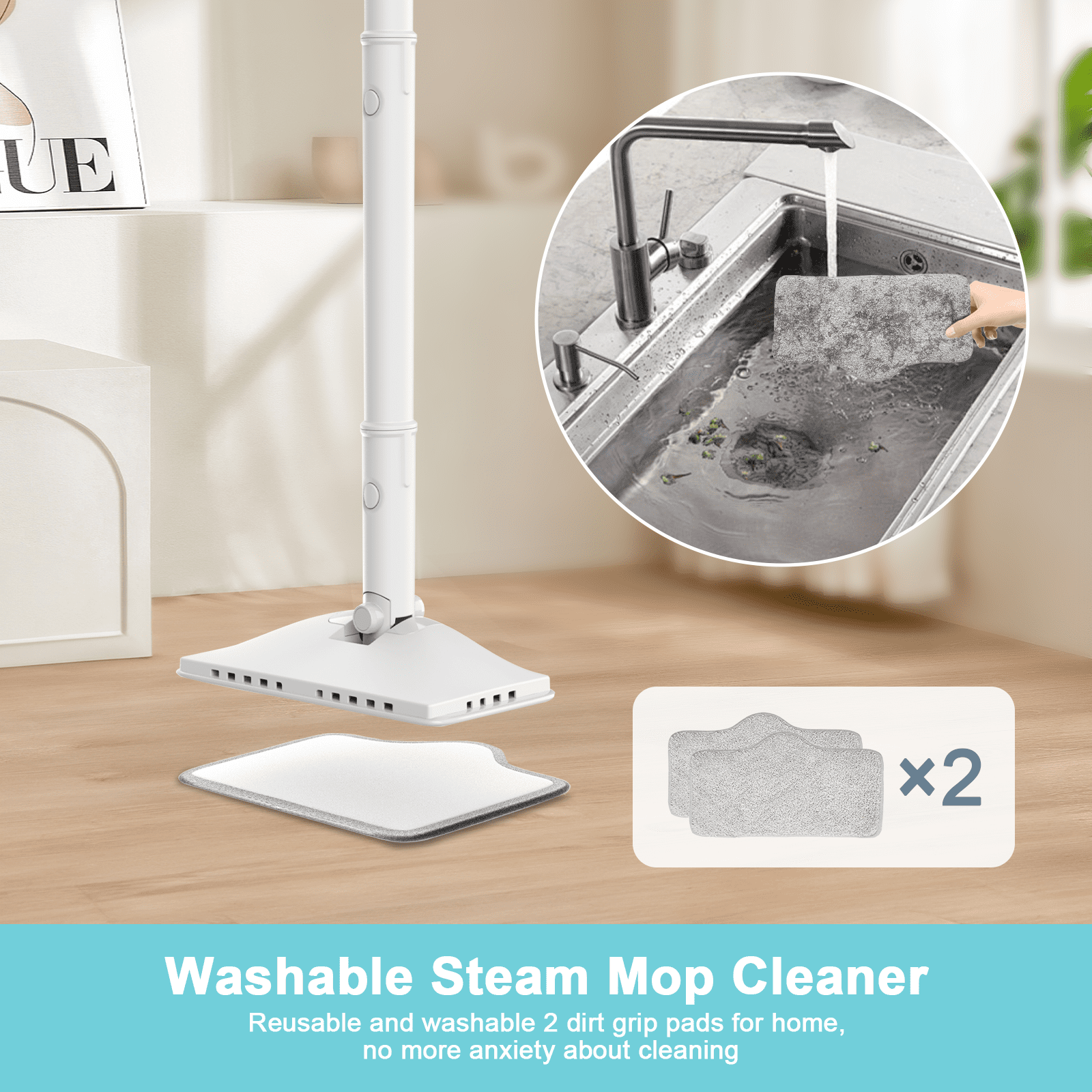 Effortless Cleaning with the ONSON 6-in-1 Detachable Handheld Steam Mop – Perfect for Hard Floors and Carpets!