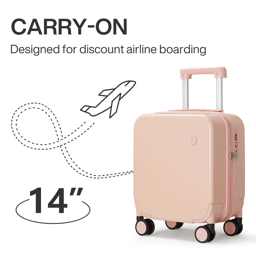 Lightweight 14 Inch Underseat Carry-On Luggage with TSA Lock - Perfect Mini Suitcase for Kids and Travel Enthusiasts!