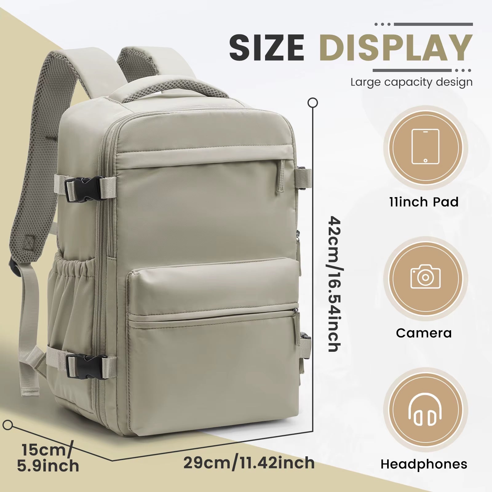 Ryanair 40X30X20 Ultra Lightweight Cabin Bag - Versatile Air Vacuum Compression Backpack for Men & Women with Laptop Storage