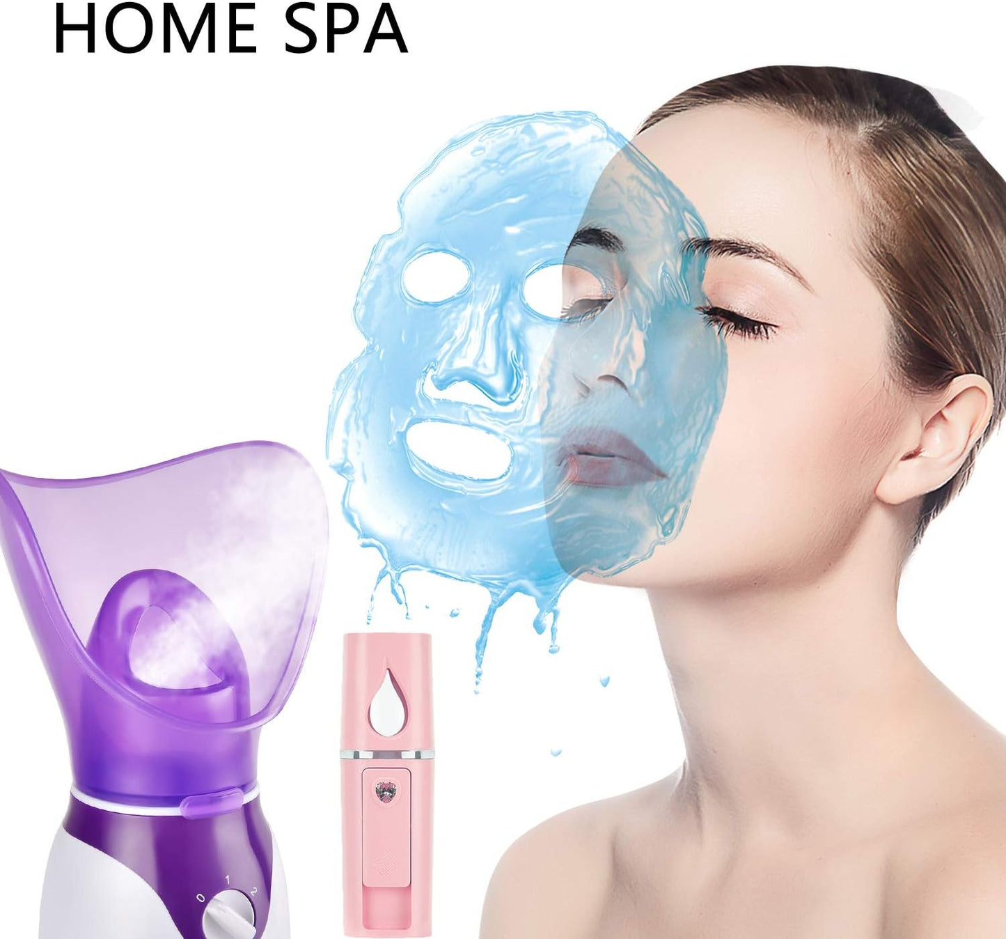 Revitalize Your Skin with Our Portable Facial Steamer & Nano Mister Set - Includes Blackhead Remover Kit & Brush for Deep Cleansing and Hydration