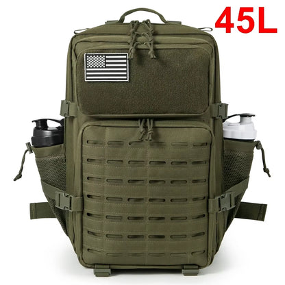 Versatile 25L/45L Tactical Backpacks for Men and Women - Perfect for Outdoor Adventures and School with Convenient Water Bottle Holder