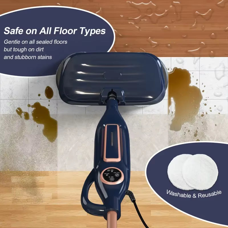 Revolutionary 10-in-1 Steam Mop Cleaner with Rotating Mop Pad - 1300W Powerful Floor Steamer for Effortless Home Cleaning