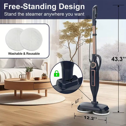Revolutionary 10-in-1 Steam Mop Cleaner with Rotating Mop Pad - 1300W Powerful Floor Steamer for Effortless Home Cleaning