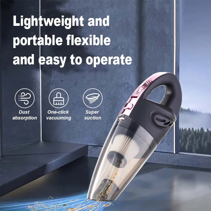 Experience Ultimate Cleanliness with Our Wireless Portable Vacuum Cleaner - Stylish Pink Design, Durable ABS Body, Perfect for Home and Car!