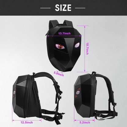 Revolutionary Motorcycle LED Knight Backpack: Customizable Full-Color Screen, Perfect for Travel, Camping, and Cycling