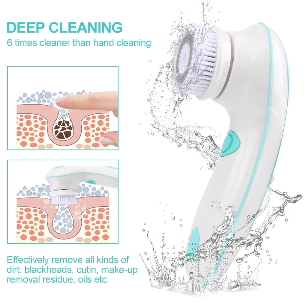 Revitalize Your Skin with Our Electric Facial Cleansing Brush - 4 Brush Heads & 2 Speeds for Ultimate Cleansing