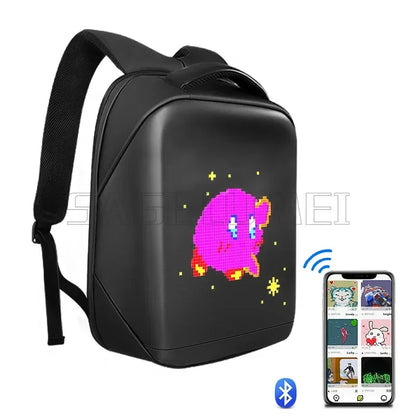 Transform Your Ride with the Smart LED Pixel Backpack - Waterproof, Creative, and Programmable for Ultimate Style