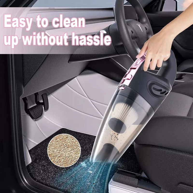 Experience Ultimate Cleanliness with Our Wireless Portable Vacuum Cleaner - Stylish Pink Design, Durable ABS Body, Perfect for Home and Car!