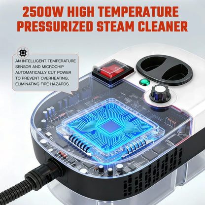 Powerful 2500W High-Temperature Handheld Steam Cleaner - Fast Heating, Multiple Accessories, Perfect for All Surfaces!