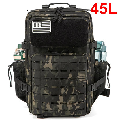 Versatile 25L/45L Tactical Backpacks for Men and Women - Perfect for Outdoor Adventures and School with Convenient Water Bottle Holder