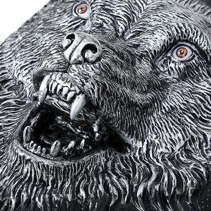 Stylish 3D Wolf Head Backpack - High-Quality PU Leather Rucksack for Teens and Students