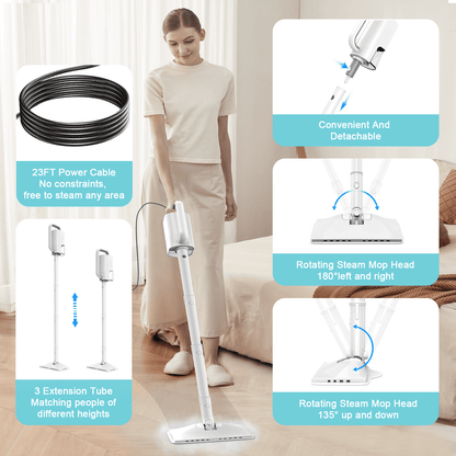 Effortless Cleaning with the ONSON 6-in-1 Detachable Handheld Steam Mop – Perfect for Hard Floors and Carpets!