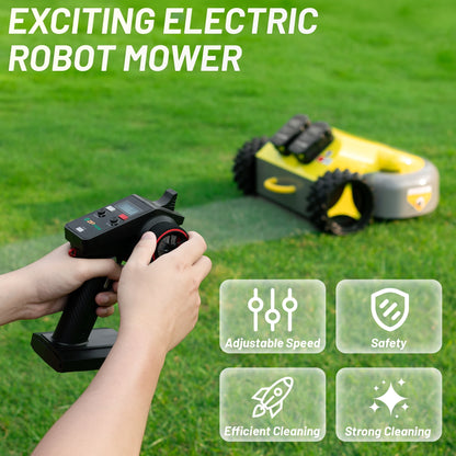 Experience Effortless Lawn Care with the A106-RC Self-Propelled Cordless Lawn Mower - Remote Control, All-Wheel Drive, and 60-Minute Runtime!