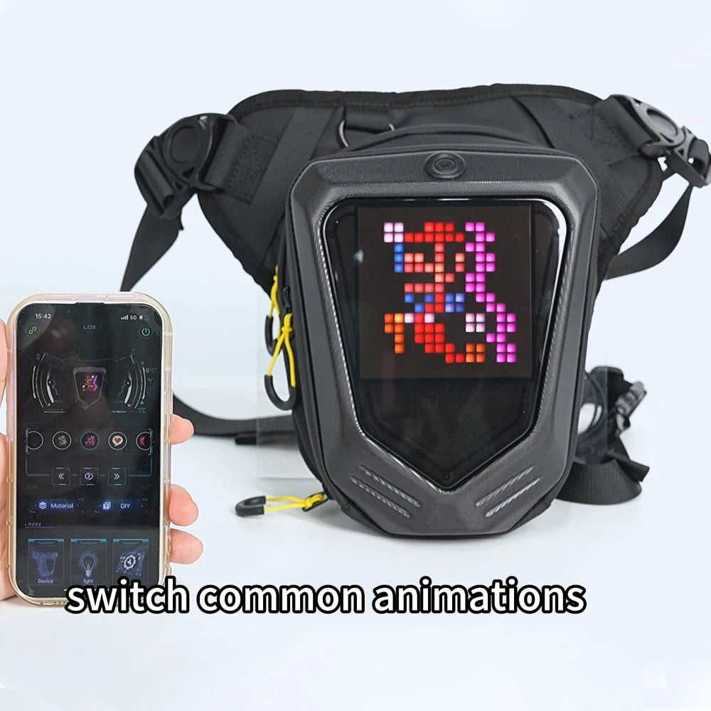 Revolutionary Motorcycle Bicycle Leg Bag with LED Smart APP Display - Your Ultimate Outdoor Companion!