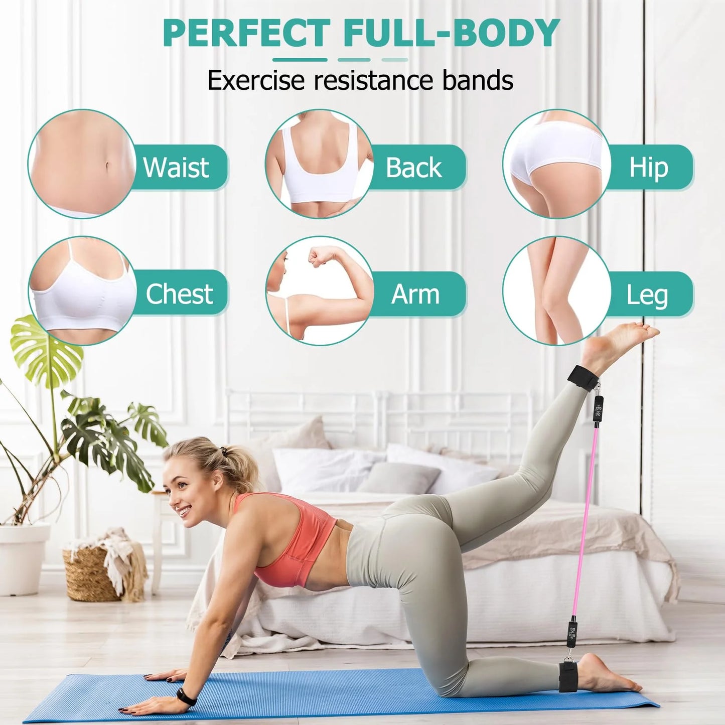 Transform Your Home Workouts with the Pilates Bar Kit: Versatile Resistance Bands for Full-Body Fitness, Perfect for Legs, Hips, Waist, and Arms
