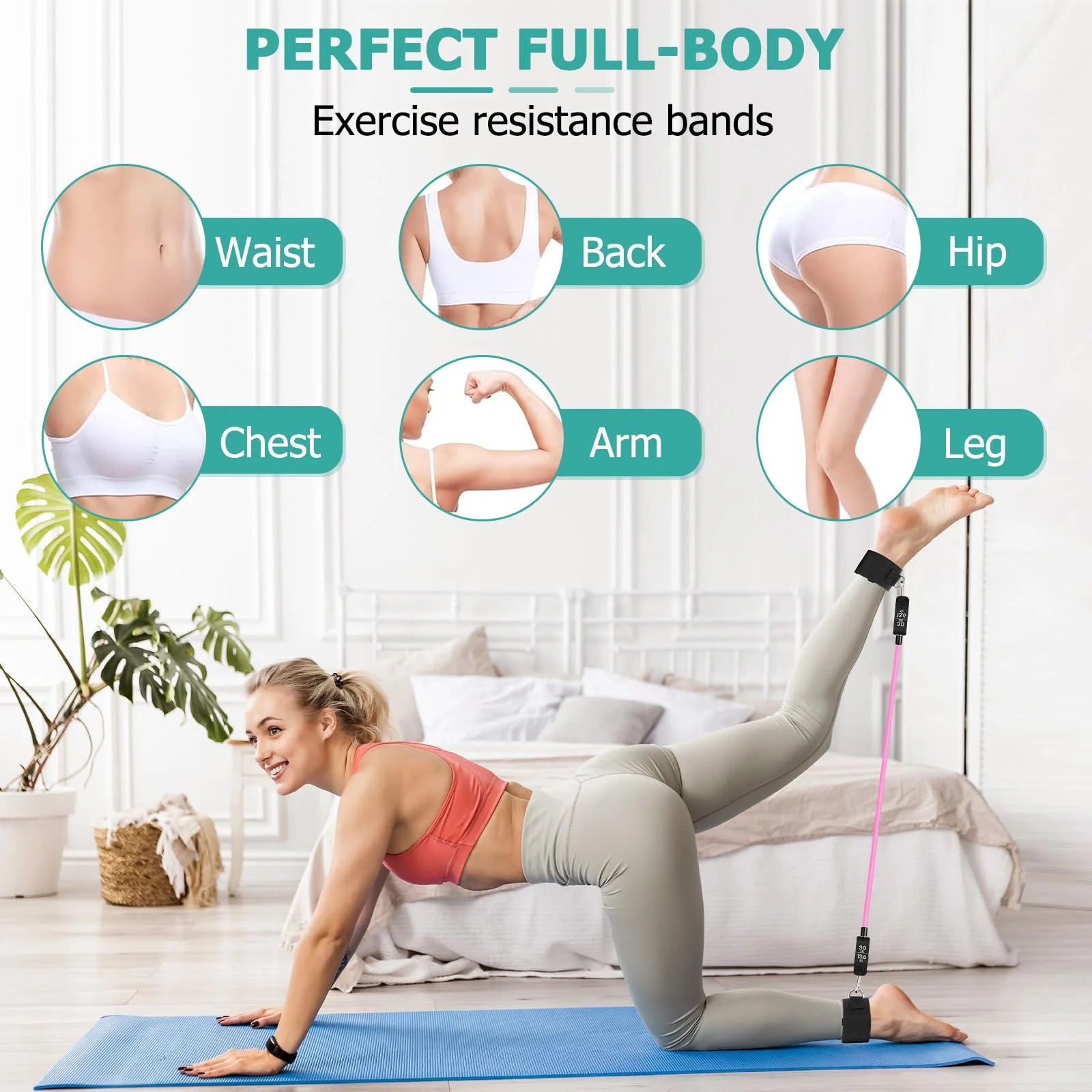 Transform Your Home Workouts with the Pilates Bar Kit: Versatile Resistance Bands for Full-Body Fitness, Perfect for Legs, Hips, Waist, and Arms