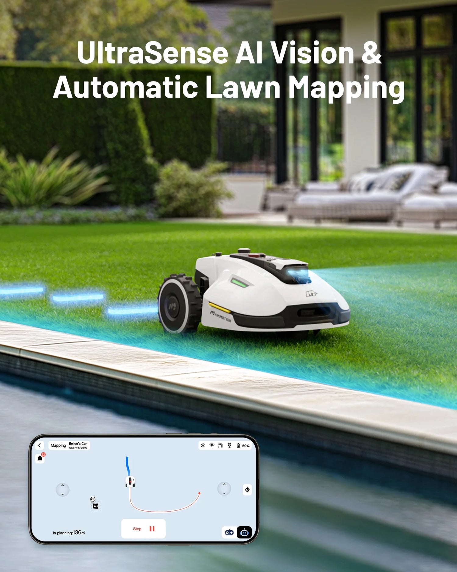 Transform Your Lawn Care with the YUKA 3000 Robot Lawn Mower - AI-Powered Precision, App Control & Dual Cutting Discs for Effortless Mowing