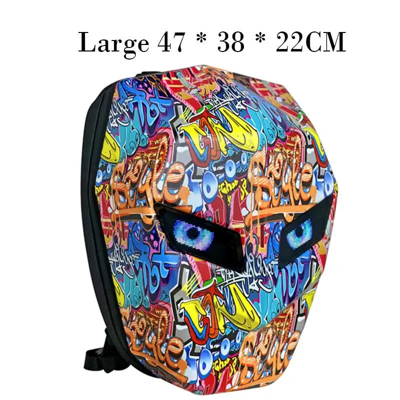 Stylish LED Hard Shell Backpack for Men and Women - Perfect for Motorcycle Riding, Business Travel, and Hiking with Laptop Compartment