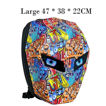 Stylish LED Hard Shell Backpack for Men and Women - Perfect for Motorcycle Riding, Business Travel, and Hiking with Laptop Compartment