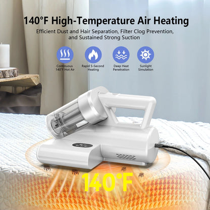 Powerful 16Kpa Handheld Mattress Vacuum Cleaner with UV Light for Ultimate Deep Cleaning of Beds and Sofas