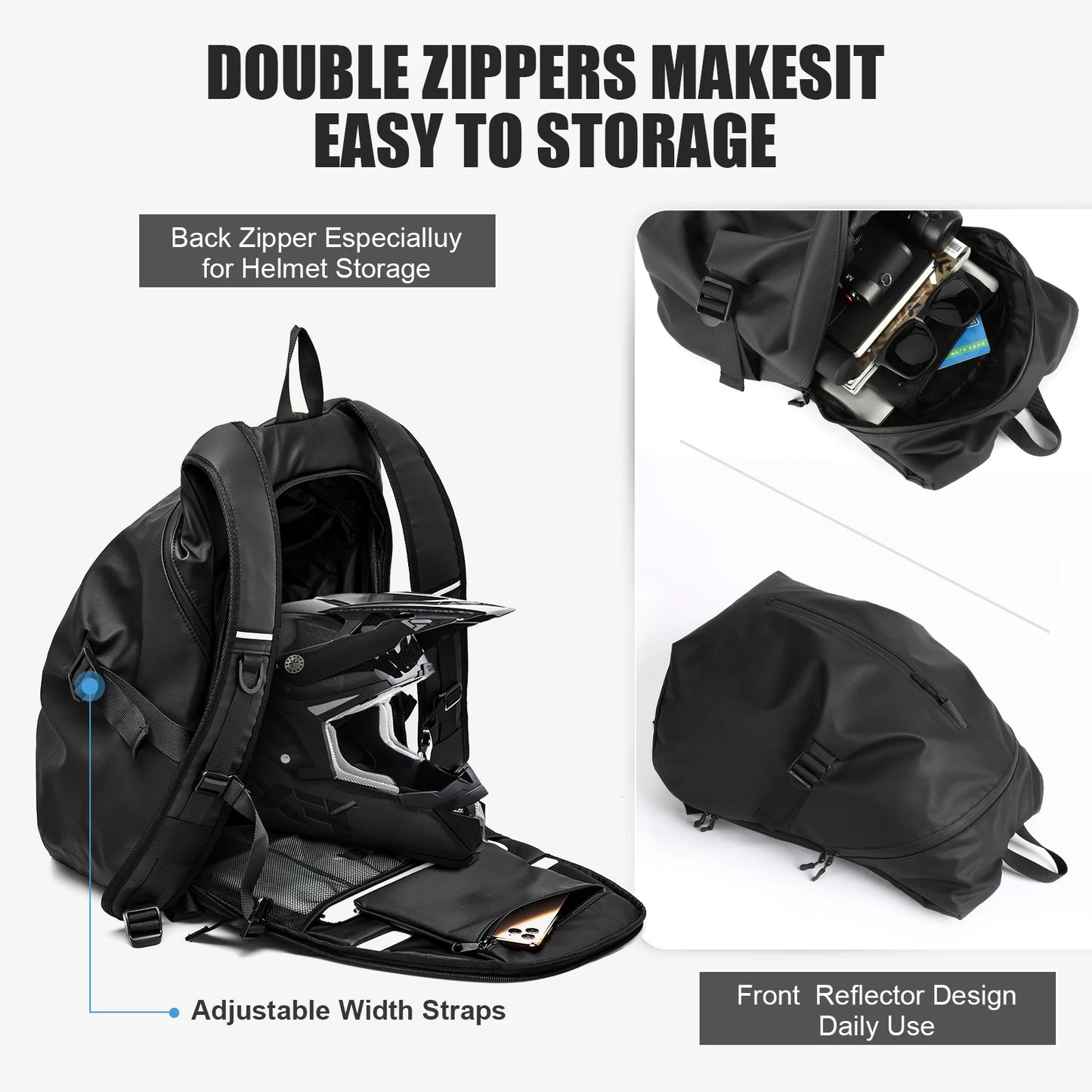 Ultimate 40L Waterproof Motorcycle Backpack - Lightweight with Reflective Strip for Safe Riding & Daily Adventures