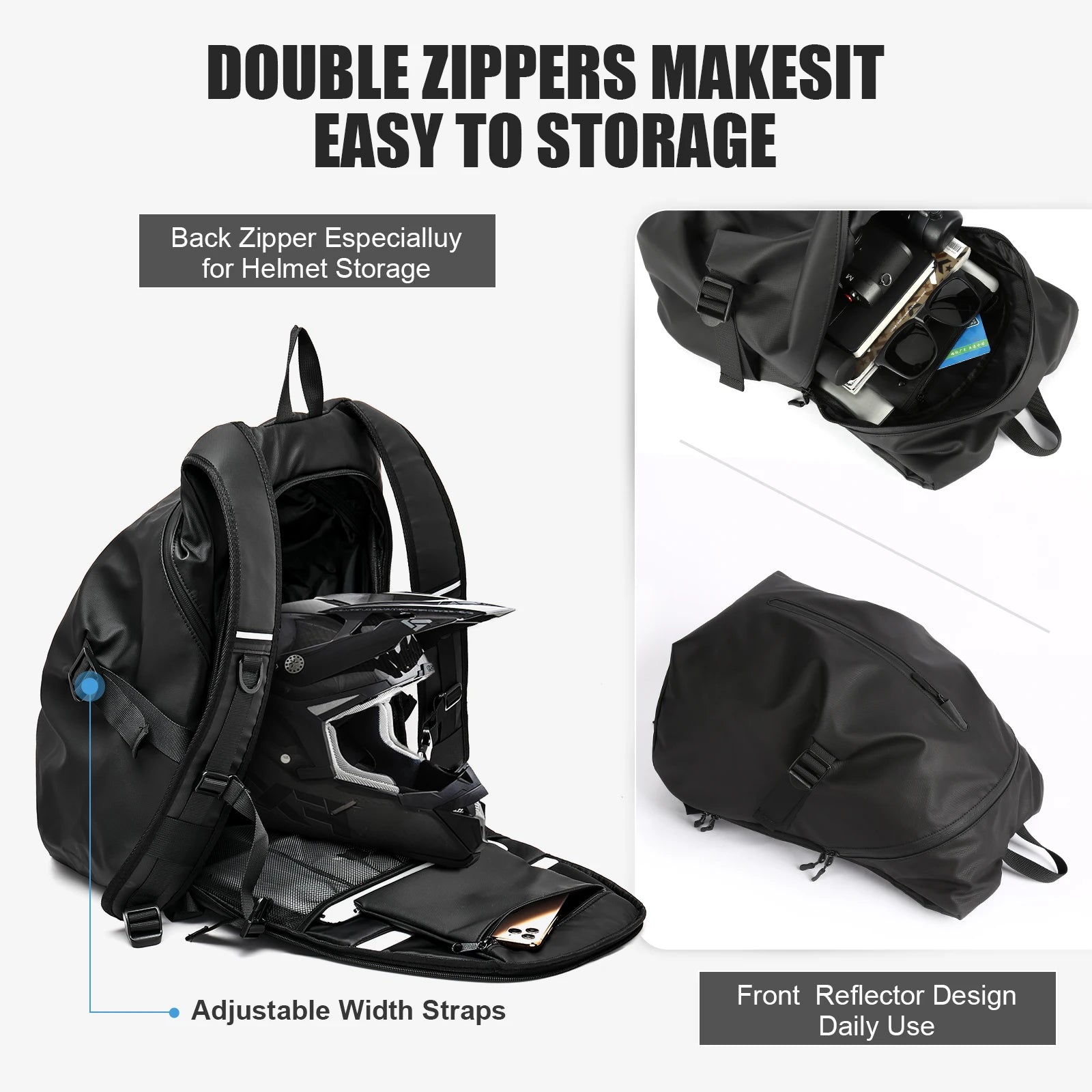 Ultimate 40L Waterproof Motorcycle Backpack - Lightweight with Reflective Strip for Safe Riding & Daily Adventures