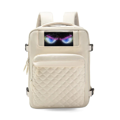 Versatile Fitness & Outdoor Backpack - Large Capacity Laptop Bag with Layered Storage and Light-Up Features